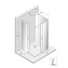 NEW TRENDY Kabina prysznicowa drzwi podwójne przesuwne PRIME LIGHT GOLD 70x80x200 K-1543