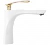 REA - Bateria umywalkowa ORBIT White Gold / Biało Złota Niska