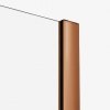NEW TRENDY Kabina prysznicowa SMART COPPER BRUSHED 1D walk-in U 120x200 szkło czyste 8mm Active Shield 2.0 - WSPORNIK SKOŚNY EXK-7771-WU