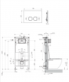 OMNIRES STRONGFRAME stelaż podtynkowy do miski toaletowej z ECO spłukiwaniem + MINIMAL przycisk spłukujący złoty połysk FLUSH SET STFWCECO1M-RGL