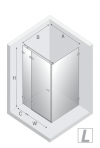 NEW TRENDY Kabina prysznicowa 80x90x200 Avexa Gunmetal Brushed pojedyncze drzwi EXK-3320/EXK-3350