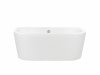 BESCO Wanna przyścienna wolnostojąca Volya 140x75 + syfon klik-klak chrom z przelewem slim #WKV-140-WSS