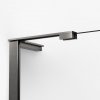 NEW TRENDY Kabina prysznicowa NESTA GUNMETAL BRUSHED WALK-IN U 120x200 szkło czyste 8mm Active Shield 2.0 - WSPORNIK KĄTOWY K-1759-WL