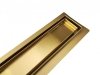 KFA Zestaw natryskowy MOZA GOLD/ZŁOTO SZCZOTKOWANE + odpływ liniowy 60cm 
