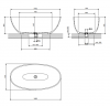 OMNIRES Wanna wolnostojąca SHELL M+ 148 x 75 cm ash grey SHELL148WWAG