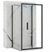 REA - Kabina Prysznicowa Przyścienna RAPID FOLD Black - Czarna /drzwi 80 + ścianka 80 x2 + ramię x2