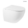 Zestaw Oltens Hamnes miska WC wisząca PureRim z powłoką SmartClean z deską wolnoopadającą Ovan Slim biały 42518000