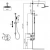 CERSANIT - Set B916 zestaw podtynkowy ZEN by Cersanit miedź szczotkowana z baterią termostatyczną wannowo-natryskową z boksem  S952-050