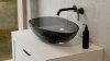 BESCO Umywalka nablatowa Neya Carbon Grey + maskownica czarny matt #UMN-60-CGB