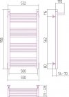 Sunerzha - grzejnik BOHEMIA P1 z podgrzewaną półką 1000x500 WODNY/ELEKTRYCZNY warianty kolorystyczne