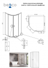 BESCO Kabina prysznicowa 80x80x190 Zarya Chrom ZP-80-190-C