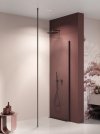 NEW TRENDY Kabina prysznicowa NESTA BLACK WALK-IN U 80x200 szkło czyste 8mm Active Shield 2.0 - WSPORNIK SUFITOWY K-1723-WS