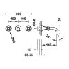 TRES CLASIC Bateria dwuuchwytowa podtynkowa umywalkowa- stal 24215102AC