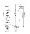 FERRO - Deszczownia RITTO BLACK z natryskiem i baterią  NP84-BTR7U-BL