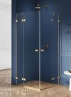 NEW TRENDY Kabina prysznicowa drzwi podwójne uchylne AVEXA GOLD BRUSHED 100x110x200 EXK-1883
