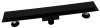 AQUALine - Odpływ liniowy podłogowy BĄBLE BLACK MAT niski z metalowym syfonem  70 CM