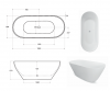 BESCO - Wanna wolnostojąca MOYA 160 + klik-klak chrom  #WMD-160-M