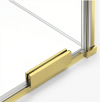 NEW TRENDY Kabina prysznicowa walk in 140x200 Smart Light Gold, przesuwna, wspornik skośny, reling EXK-6733-WU