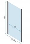 REA - Kabina Prysznicowa Przyścienna RAPID SWING CHROM  /drzwi 100 + ścianka 100 x2 + ramię x2/ 