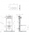 OMNIRES STRONGFRAME stelaż podtynkowy do miski toaletowej + MINIMAL przycisk spłukujący FLUSH SET złoty połysk STFWC1M-RGL