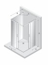 NEW TRENDY Kabina prysznicowa PRIME GUNMETAL BRUSHED 2D prostokątna przyścienna L 80x70x200 szkło czyste 6mm Active Shield 2.0 K-4959
