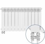 ARMATURA KRAKÓW KFA Grzejnik aluminiowy G500F/D/12 z dolnym prawym zasilaniem kątowym 789-121-44