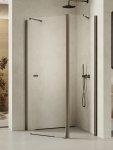NEW TRENDY Kabina prysznicowa New Soleo Gunmetal Brushed, pięciokątna, asymetryczna, drzwi pojedyncze 100x80 K-1709