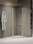 NEW TRENDY Kabina prysznicowa New Soleo Light Gold, pięciokątna, drzwi podwójne 90x90x195 K-1668