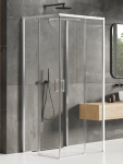 NEW TRENDY Kabina prysznicowa Prime, przyścienna 90x90x200 drzwi podwójne, przesuwne, wejście od narożnika K-0902