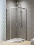 NEW TRENDY Kabina prysznicowa NEW VARIA 2D półokrągła R55 U 80x80x200 szkło czyste 6mm Active Shield K-5466