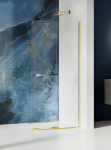 NEW TRENDY Kabina prysznicowa walk in 90x200 Smart Light Gold, przesuwna, wspornik skośny, reling EXK-6728-WU