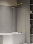NEW TRENDY Parawan nawannowy NEW SOLEO LIGHT GOLD stały U 60x140 szkło czyste 6mm Active Shield - wsp. prostopadły P-0115-WP