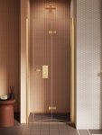 NEW TRENDY Drzwi wnękowe New Soleo Gold Brushed, pojedyncze, składane 70x195 D-0749A/D-0750A