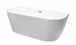 BESCO Wanna wolnostojąca Vica New 170x80 + klik-klak grafitowy z przelewem slim #WAS-170VNGR