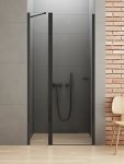 NEW TRENDY Drzwi wnękowe prysznicowe otwierane na zewnątrz i do wewnątrz NEW SOLEO BLACK 90X195 D-0241A