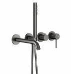 ARMATURA KRAKÓW KFA zestaw wannowy podtynkowy z baterią 3-otworową 2-funkcyjną MOZA GUN METAL GREY 5039-411-61