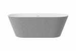 BESCO Wanna wolnostojąca Deeva Glam Srebrna 150x75 + syfon chrom #WWA-150DGSC
