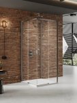 NEW TRENDY Kabina prysznicowa PRIME GUNMETAL BRUSHED 2D prostokątna przyścienna L 100x70x200 szkło czyste 6mm Active Shield 2.0 K-4965