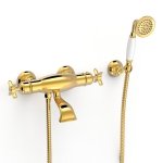 TRES CLASIC Bateria termostatyczna naścienna wannowa i prysznicowa- Złoto 24k 24217409OR