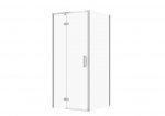 CERSANIT - Set B850 - Kabina kwadratowa LARGA na zawiasach 80x80X195  LEWA  Chrom szkło transparentne  S601-215