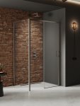 NEW TRENDY Kabina prysznicowa PRIME GUNMETAL BRUSHED 1D prostokątna L 120x90x200 szkło czyste 6mm Active Shield 2.0 K-4806