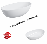 OMNIRES Komplet wanna 160cm z umywalką 60x35cm SHELL M+ biały połysk