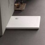 NEW TREDNY Brodzik kwadratowy MILD STONE ze strukturą kamienia naturalnego 90x90x4,5 B-0542