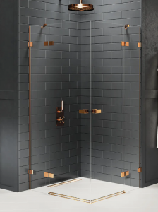 NEW TRENDY Kabina prysznicowa 80x120x200 Avexa Copper Brushed, podwójne drzwi EXK-3669