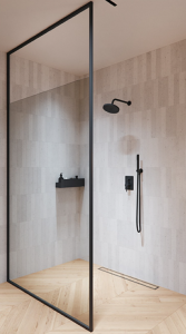 BESCO Ścianka kabina walk-in Icon Black 120x200 IC-120-200C 