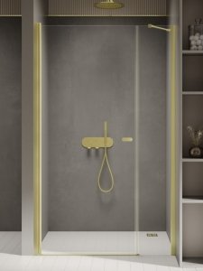 NEW TRENDY Drzwi wnękowe NEW SOLEO LIGHT GOLD PLUS 1D U 140x195 czyste 6mm Active Shield 2.0  wsp. prostopadły D-0986A-WP