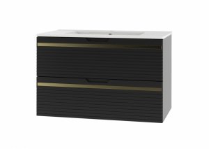 MEGSTYL VESPER-01 Szafka z umywalką 80cm czarny mat  VESPER-0000-0100