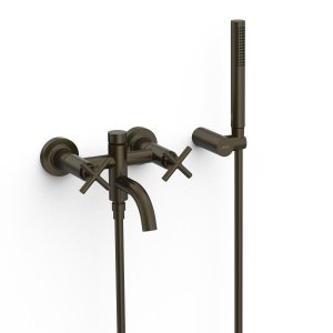 TRES MONTBLANC Bateria dwuuchwytowa ścienna wannowa i prysznicowa- czarny brąz 28317601KMB