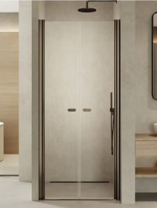 NEW TRENDY DRZWI WNĘKOWE NEW SOLEO Gunmetal BRUSHED 130x195, wahadłowe, podwójne D-0551A