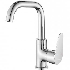 KUCHINOX - Bateria umywalkowa SAGRA stojąca z wylewką L Chrom    BQR_025D